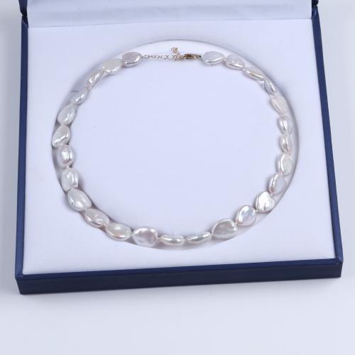 Collar de Perlas Natural de Freshwater, Perlas cultivadas de agua dulce, Irregular, para mujer, Blanco, longitud:45 cm, Vendido por UD[