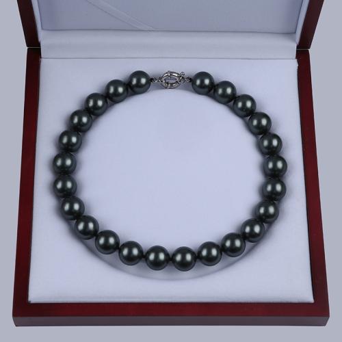 Collar de Perlas Natural de Freshwater, Perlas cultivadas de agua dulce, Esférico, para mujer, Negro, 16mm, longitud:46 cm, Vendido por UD[