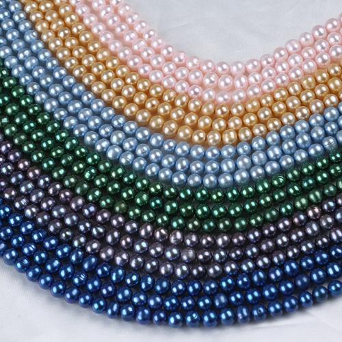 Perle comme Pommes de terre perles d'eau douce, perle d'eau douce cultivée, pomme de terre, DIY, plus de couleurs à choisir, About：6.5-7mm, Vendu par brin