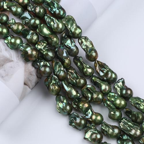 Perles nacres baroques de culture d'eau douce , perle d'eau douce cultivée, DIY, vert, About：13-18mm, Vendu par brin