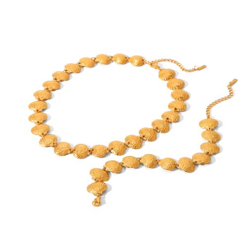 Conjuntos de joyería de acero inoxidable, acero inoxidable 304, Nácar, chapado, diferentes estilos para la opción & para mujer, dorado, Vendido por UD