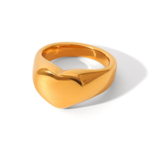 Anillos de Acero Inoxidable, acero inoxidable 304, chapado en oro real, Joyería & para mujer, Vendido por UD