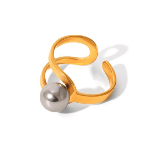 Anillos de Acero Inoxidable, acero inoxidable 304, chapado, para mujer & 2-tono & hueco, Vendido por UD
