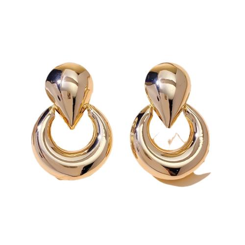 Zinc Alloy Drop Earring, fashion jewelry & for woman & hollow, golden 