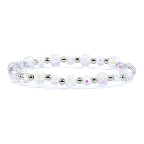 Glass Beads Bracelet, handmade & for woman & faceted Approx 6-8 Inch 