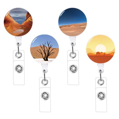 plastique Titulaire du badge, avec corde en nylon, Rond, unisexe & rétractable, plus de couleurs à choisir Vendu par PC