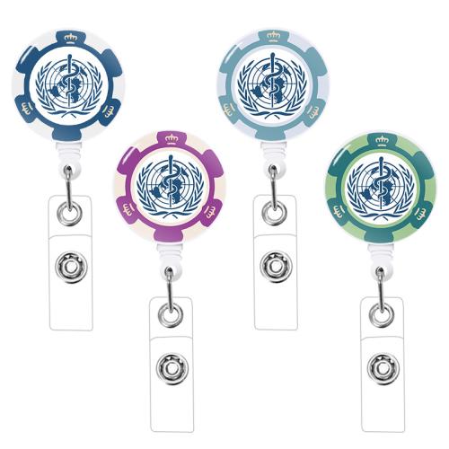 plastique Titulaire du badge, Rond, unisexe & rétractable, plus de couleurs à choisir Vendu par PC