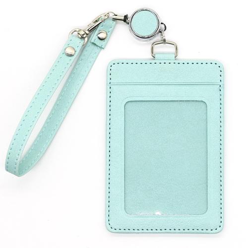 Porte-cartes avec cordon, Microfibre PU, avec alliage de zinc, rectangle, unisexe & styles différents pour le choix Vendu par PC