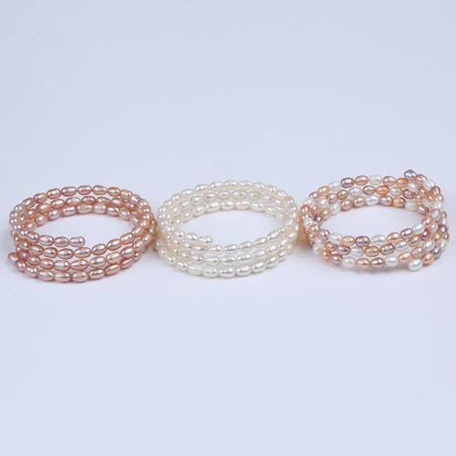 Bracelets de perles, perle d'eau douce cultivée, riz, pour femme, plus de couleurs à choisir, About：5-6mm, Vendu par PC[
