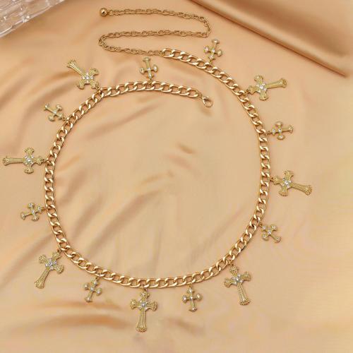 Ceinture décorative alliage de zinc, Placage, bijoux de mode & pour femme & avec strass, doré cm, Vendu par PC[