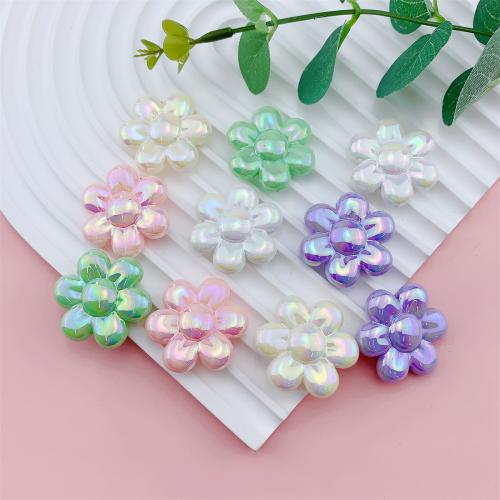 Plating Acrylic Beads, Flower, DIY 