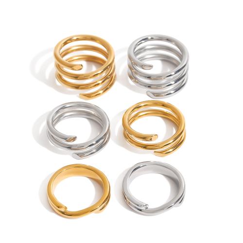 Anillos de Acero Inoxidable, acero inoxidable 304, chapado, diverso tamaño para la opción & diferentes estilos para la opción & para mujer & hueco, más colores para la opción, Vendido por UD
