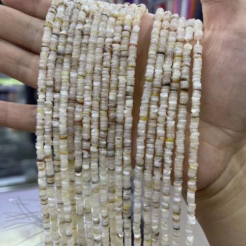 Meer-Muschelperlen, Seemuschel, flache Runde, DIY, keine, 2x4mm, ca. 176PCs/Strang, verkauft von Strang