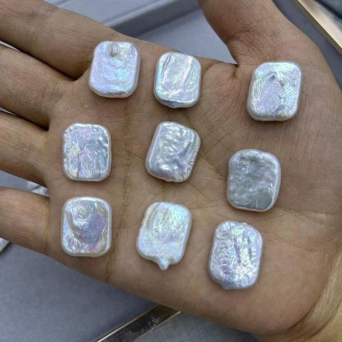Perles nacres sans trou de culture d'eau douce, perle d'eau douce cultivée, rectangle, DIY & aucun trou, blanc Vendu par PC