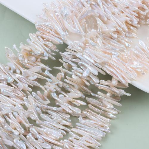 Perles de nacre de culture d'eau douce Biwa, perle d'eau douce cultivée, Pipa, DIY, blanc, 25mm cm, Vendu par brin