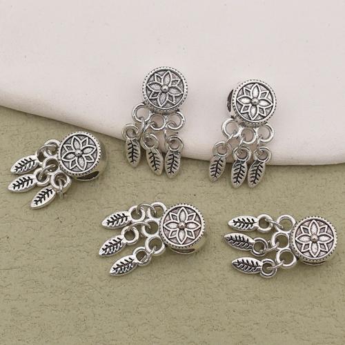Bijoux pendentifs en Zinc alliage , alliage de zinc, Placage de couleur argentée, DIY, argent, 21mm Environ 4mm, Vendu par PC
