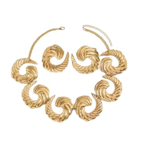 Ensembles-cadeaux bijoux, fer, Boucle d’oreille stud & collier, 2 pièces & pour femme & creux, plus de couleurs à choisir, Vendu par fixé