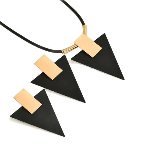 Ensembles-cadeaux bijoux, fer, avec corde de cire, triangle, styles différents pour le choix & pour femme & deux tons, Vendu par fixé