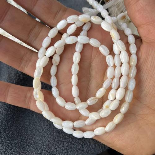 Природные стеклянные бусы, Пресноводные оболочка, Рисообразная, DIY, белый Приблизительно 48ПК/Strand, продается Strand