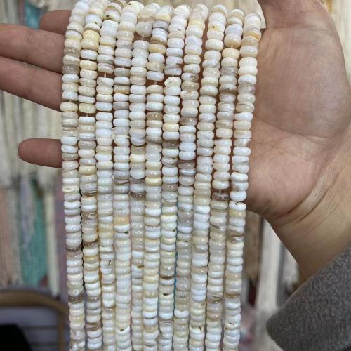 Природные стеклянные бусы, Пресноводные оболочка, Круглая форма, DIY & разный размер для выбора, белый Приблизительно 100ПК/Strand, продается Strand