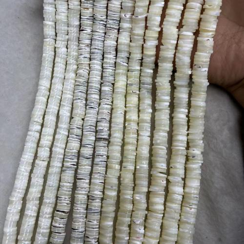 Meer-Muschelperlen, Seemuschel, flache Runde, DIY & verschiedene Größen vorhanden, keine, Länge:ca. 39 cm, verkauft von Strang