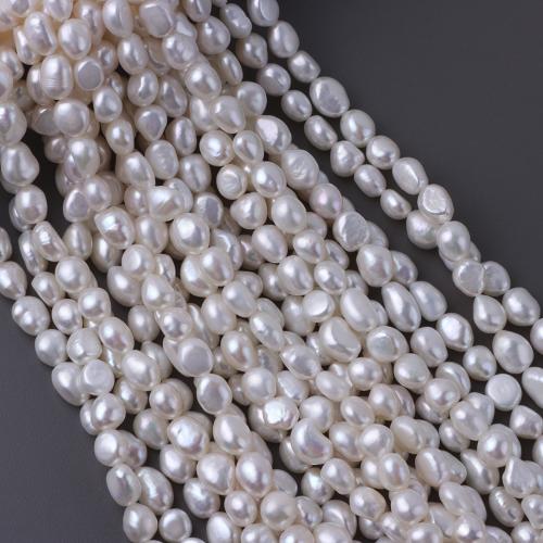 Perles nacres baroques de culture d'eau douce , perle d'eau douce cultivée, DIY, blanc, About：8-9mm, Vendu par brin
