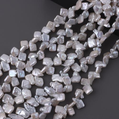 Perles nacres baroques de culture d'eau douce , perle d'eau douce cultivée, cadre, DIY, blanc, 11mm cm, Vendu par brin