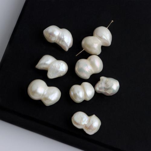 Perles nacres baroques de culture d'eau douce , perle d'eau douce cultivée, calebasse, DIY, blanc, About：10-13mm, Vendu par PC