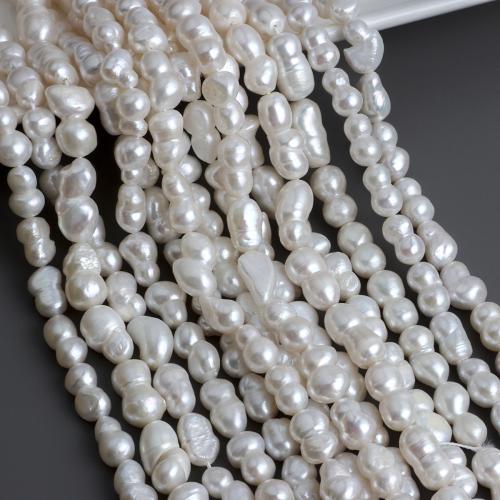 Perles nacres baroques de culture d'eau douce , perle d'eau douce cultivée, DIY, blanc, About：8-11mm cm, Vendu par brin