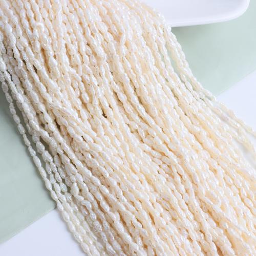 Perles nacres baroques de culture d'eau douce , perle d'eau douce cultivée, DIY, blanc, About：3-4mm cm, Vendu par brin