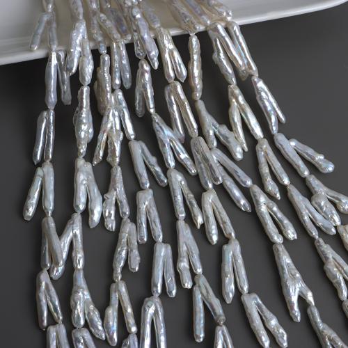 Perles nacres baroques de culture d'eau douce , perle d'eau douce cultivée, DIY, blanc, About：25-27MM cm, Vendu par brin