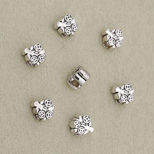 Zinklegierung Schmuckperlen, Baum, silberfarben plattiert, DIY, Silberfarbe, 12x11x7mm, Bohrung:ca. 4mm, verkauft von PC