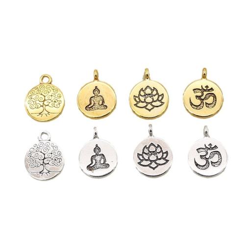 Bijoux pendentifs en Zinc alliage , alliage de zinc, Rond, Placage, DIY & modèles différents pour le choix, plus de couleurs à choisir Environ 2mm, Vendu par PC