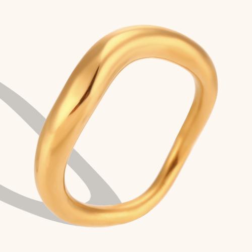 Anillos de Acero Inoxidable, acero inoxidable 304, chapado en color dorado, Joyería & diverso tamaño para la opción & para mujer, Vendido por UD