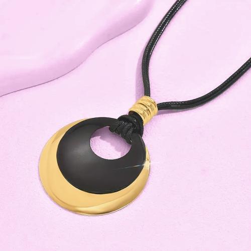 Chaîne en alliage de zinc de fer Collier Pull, avec corde de cire, styles différents pour le choix & pour femme & creux, Vendu par PC[