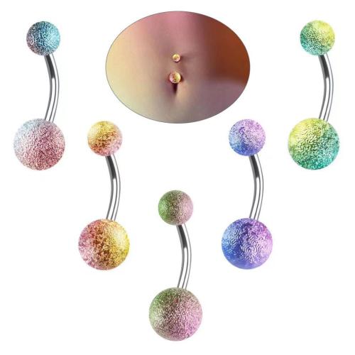 Acrylique anneau de ventre, avec Acier inoxydable 304, bijoux de mode & unisexe, plus de couleurs à choisir, Vendu par PC