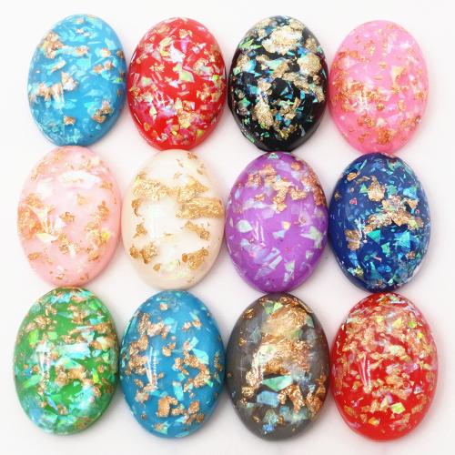 Cabujón de resina imitación de piedras preciosas, Óvalo, Bricolaje, más colores para la opción, 18x25mm, aproximado 100PCs/Bolsa, Vendido por Bolsa