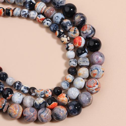 Perles agate de feu craquelées naturelles, agate feu, Rond, poli, DIY & normes différentes pour le choix, plus de couleurs à choisir, Vendu par brin