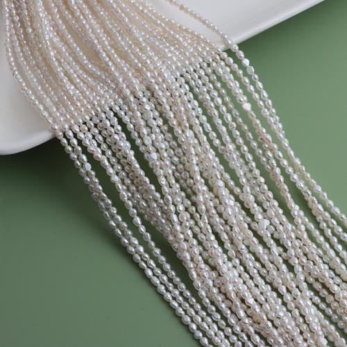 Perles nacres baroques de culture d'eau douce , perle d'eau douce cultivée, Irrégulière, DIY, blanc, About：3-4mm, Vendu par brin