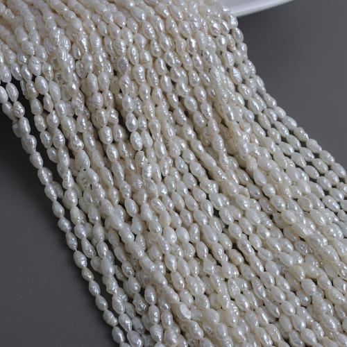 Perles nacres baroques de culture d'eau douce , perle d'eau douce cultivée, Irrégulière, DIY, blanc, About：3-4mm, Vendu par brin