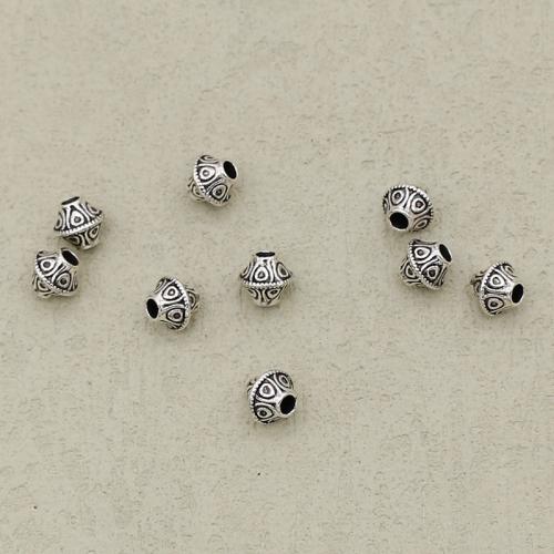 Zinklegierung Schmuckperlen, silberfarben plattiert, DIY, Silberfarbe, 6x6mm, Bohrung:ca. 1mm, verkauft von PC