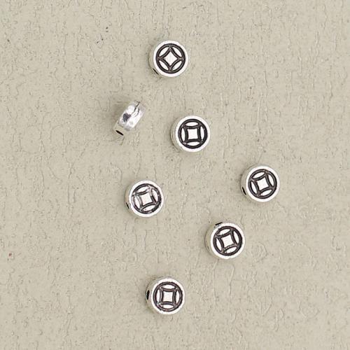 Perles intercalaires en alliage de zinc, Placage de couleur argentée, DIY, argent, 6mm Environ 1mm, Vendu par PC[