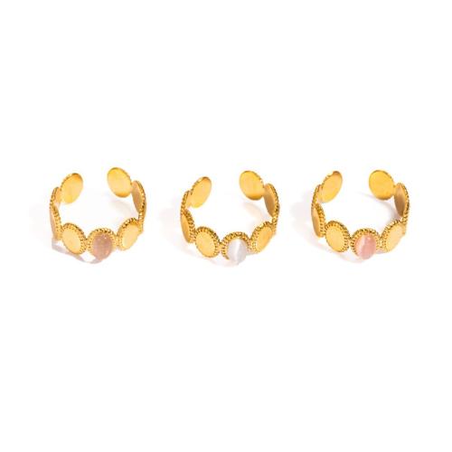 acero inoxidable 304 Anillo de dedo Cuff, con Ojo de gato, chapado en color dorado, Joyería & para mujer, más colores para la opción, Vendido por UD