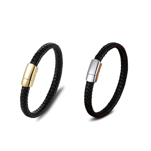 Titanstahl Armband, mit PU Leder, Modeschmuck & unisex, keine, verkauft von PC[