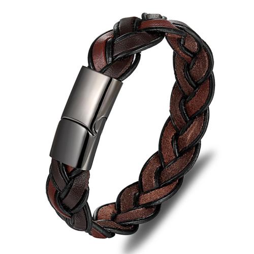Titanstahl Armband, mit PU Leder, verschiedene Größen vorhanden & für den Menschen, braun, verkauft von PC[