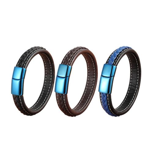 Titanstahl Armband, mit PU Leder, Modeschmuck & unisex & verschiedene Größen vorhanden, keine, verkauft von PC[