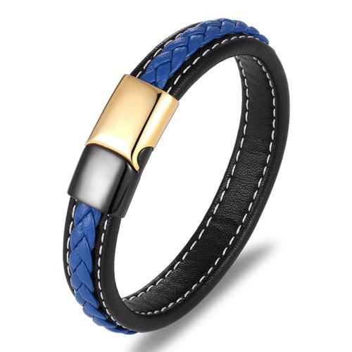 Titanstahl Armband, mit PU Leder, Modeschmuck & unisex, keine, verkauft von PC[