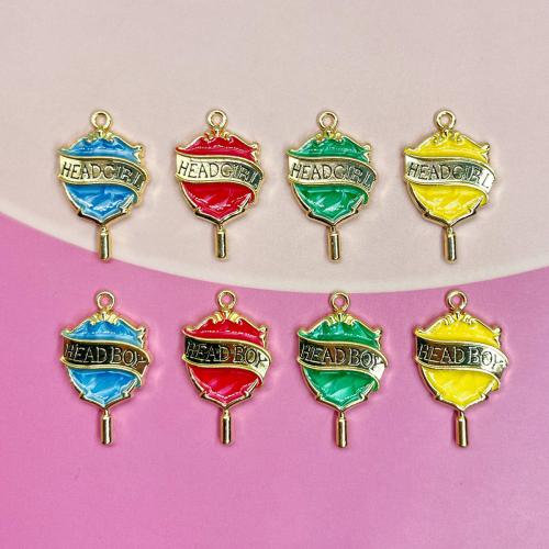 Zinc Alloy Enamel Pendants, gold color plated, DIY Approx 