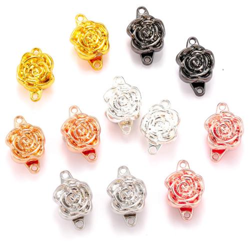 Cierre Magnético de Aleación de Zinc, con Imán, Rosa, chapado, Bricolaje, más colores para la opción, 11x14.5mm, aproximado 100PCs/Bolsa, Vendido por Bolsa[