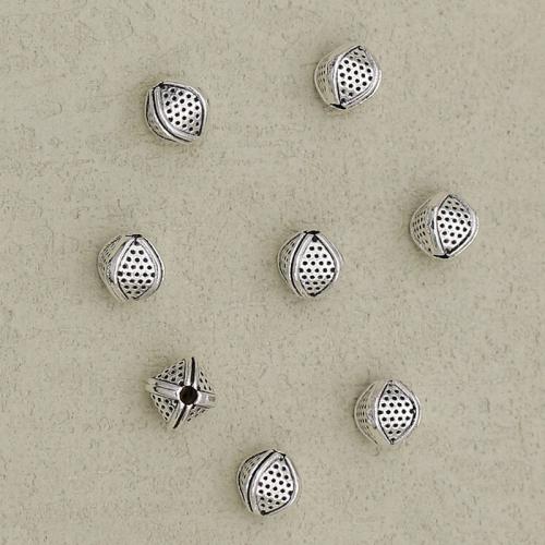 Zinklegierung Schmuckperlen, silberfarben plattiert, DIY, Silberfarbe, 7x6mm, Bohrung:ca. 1.5mm, verkauft von PC